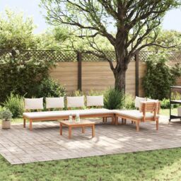 Berkfield Home 5 Piece Garden Dining Set with Cushions - Solid Teak Wood in Brown - thumbnail 1