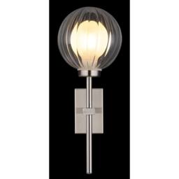Netlighting Ander Globe Wall Lights Nickel Matt IP44 Ball Clear Glass Shade 1x G9 in Grey - thumbnail 5