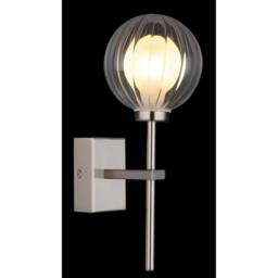 Netlighting Ander Globe Wall Lights Nickel Matt IP44 Ball Clear Glass Shade 1x G9 in Grey - thumbnail 4