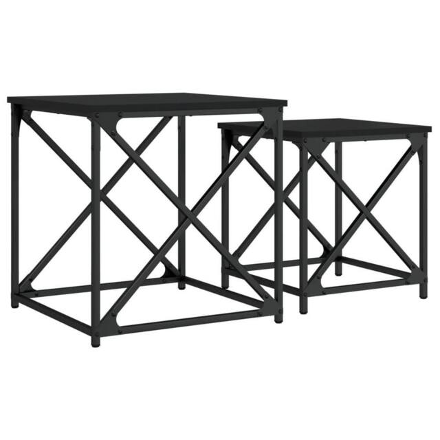 Berkfield Home Nesting Coffee Tables 2 pcs Black Engineered Wood - image 1