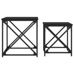 Berkfield Home Nesting Coffee Tables 2 pcs Black Engineered Wood - thumbnail 5