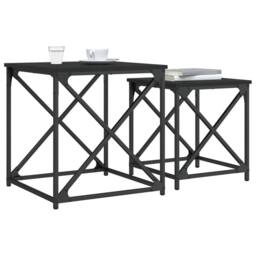 Berkfield Home Nesting Coffee Tables 2 pcs Black Engineered Wood - thumbnail 4