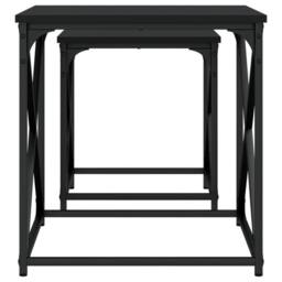 Berkfield Home Nesting Coffee Tables 2 pcs Black Engineered Wood - thumbnail 6