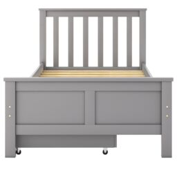 HomeTouch Fiona Solid Wood Single Bed Frame with 2 Storage Drawers Grey, 3FT in Grey - thumbnail 8