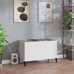 Berkfield Home Record Cabinet White 74.5x38x48 cm Engineered Wood