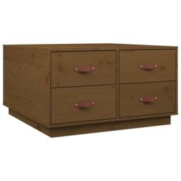 Berkfield Home Coffee Table Honey Brown 80x80x45 cm Solid Wood Pine - Size: 80 x 80 x 45 cm