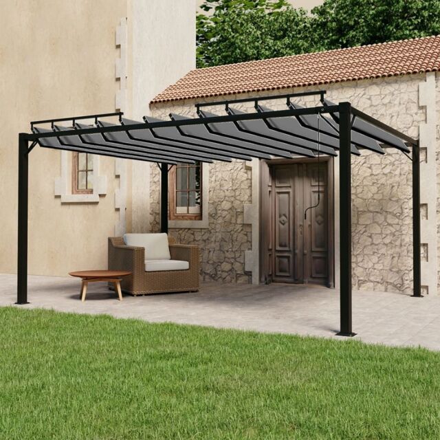 Berkfield Home Gazebo with Louvered Roof 3x4 m Anthracite Fabric & Aluminium in Black - image 1