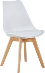 KOSY KOALA Modern Dining Table with 4 White plastic Chairs with faux leather seat in Brown - thumbnail 3