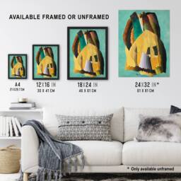 Artery8 Shore Road Abstract Coastal Landscape Dove Framed Wall Art Print - Size: A4 - thumbnail 3