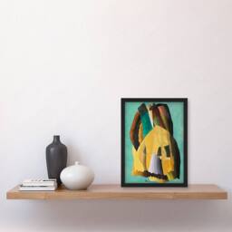 Artery8 Shore Road Abstract Coastal Landscape Dove Framed Wall Art Print - Size: A4 - thumbnail 4