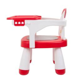 PAWNORA Red Armchair Dining Tray Portable Feeding Chair Seat - thumbnail 2
