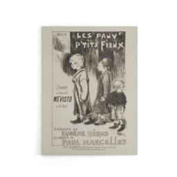 "Artery8 Poor Little Things Poster Sketch Steinlen Canvas Wall Art in White - Size: W18"" x H24""" - thumbnail 1