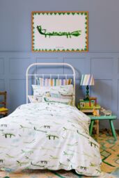 Wee Blue Bell 'Stick Crocs' Fitted Sheet in Green - Size: Double - thumbnail 3