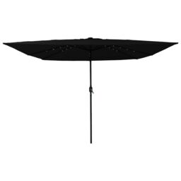 Berkfield Home Square Garden Umbrella with LED Lights 295x245 cm Black - thumbnail 3