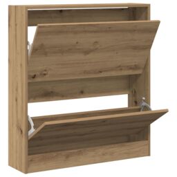 Berkfield Home Shoe Cabinet with Flip Drawer Smoked Oak 80x21x87, 5 cm in Brown - thumbnail 5