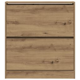 Berkfield Home Shoe Cabinet with Flip Drawer Smoked Oak 80x21x87, 5 cm in Brown - thumbnail 6