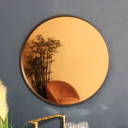 Melody Maison Round Smoked Copper Wall Mirror 80cm X 80cm - Size: 80 cm X 80 cm - thumbnail 2