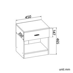 FORGEVIO Bedroom Furniture Set High Gloss White Beside Table Storage Cabinet - thumbnail 2