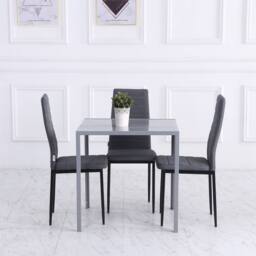Wyld Haus Conona Grey Square Glass Dining Table 75cm Seats 2 to 4 - thumbnail 8