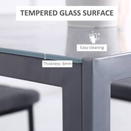 Wyld Haus Conona Grey Square Glass Dining Table 75cm Seats 2 to 4 - thumbnail 7