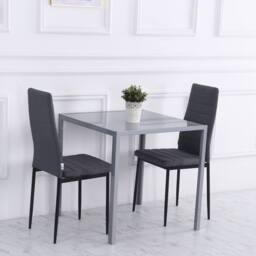 Wyld Haus Conona Grey Square Glass Dining Table 75cm Seats 2 to 4 - thumbnail 3