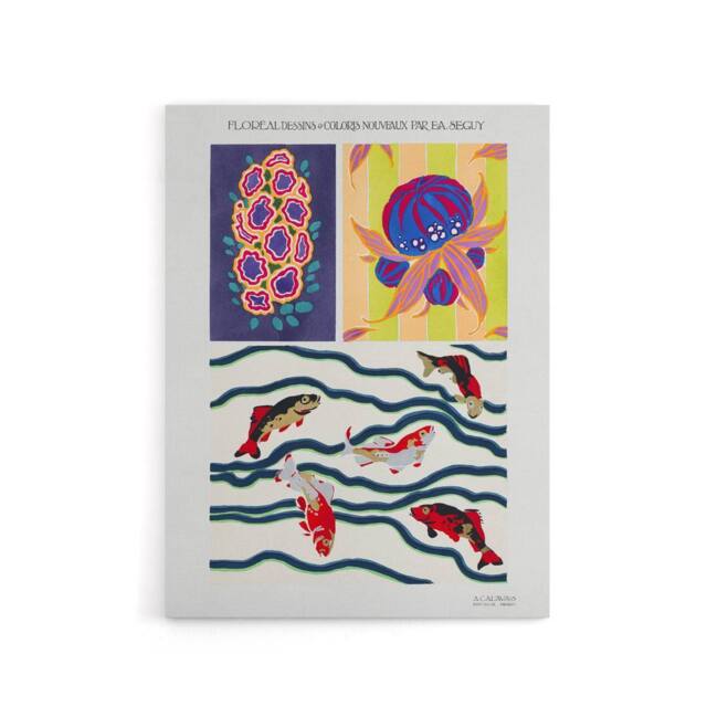"Artery8 Vintage Sea Life Pattern Designs Canvas Wall Art Print Seguy - Size: W18"" x H24""" - image 1