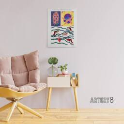 "Artery8 Vintage Sea Life Pattern Designs Canvas Wall Art Print Seguy - Size: W18"" x H24""" - thumbnail 3