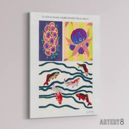 "Artery8 Vintage Sea Life Pattern Designs Canvas Wall Art Print Seguy - Size: W18"" x H24""" - thumbnail 2