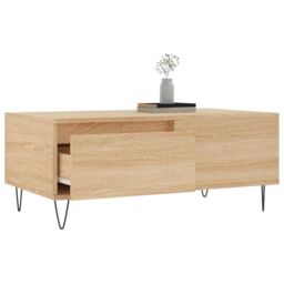 Berkfield Home Coffee Table Sonoma Oak 90x50x36.5 cm Engineered Wood in Brown - thumbnail 3
