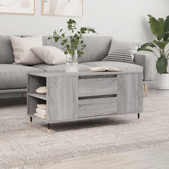 Berkfield Home Coffee Table Grey Sonoma 102x44.5x50 cm Engineered Wood - image 1