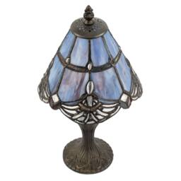 Happy Homewares Quirky & Petite Coloured Stained Glass Tiffany Lamp with Clear Beads in Purple - thumbnail 3