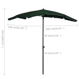 Berkfield Home Durable Garden Parasol with Pole 200x130 cm Green - thumbnail 6