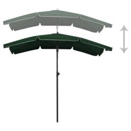 Berkfield Home Durable Garden Parasol with Pole 200x130 cm Green - thumbnail 4