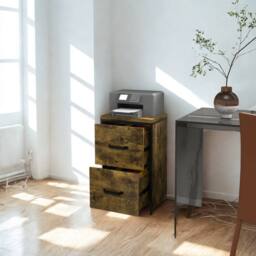 FURNOS Industrial 2 Drawer Portable Rolling Filing Cabinet in Brown - thumbnail 2