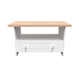 Ready Assembled 2 U Norton Bottom Drawer Coffee Table (Ready Assembled) in White - Size: Medium - thumbnail 2