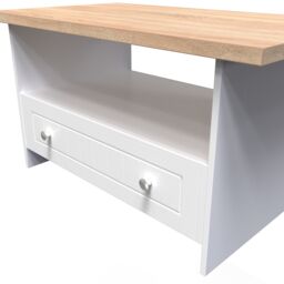 Ready Assembled 2 U Norton Bottom Drawer Coffee Table (Ready Assembled) in White - Size: Medium - thumbnail 5