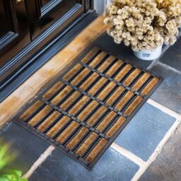 Nicoman Rubber Coir Scraper Doormat 75x45cm in Brown - Size: 45 cm x 75 cm - thumbnail 2