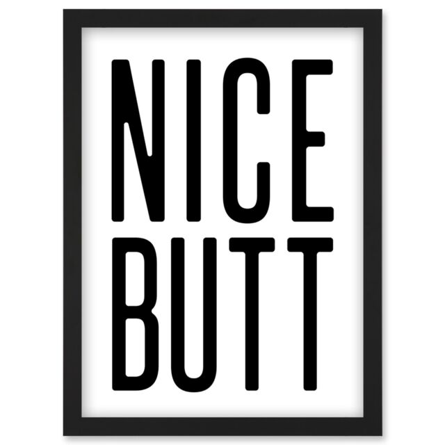 Artery8 Toilet Wall Art Nice Butt Funny Bathroom Sign Decor Artwork Framed Wall Art Print A4 in Black - image 1