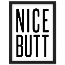 Artery8 Toilet Wall Art Nice Butt Funny Bathroom Sign Decor Artwork Framed Wall Art Print A4 in Black - thumbnail 1