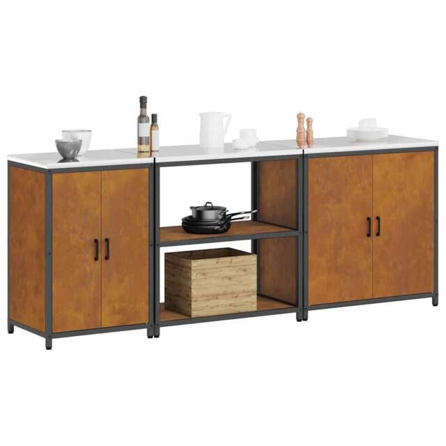 Berkfield Home Modern with Shelf Other with Storage with Door 3 pcs Rusty Weathe in Brown - image 1