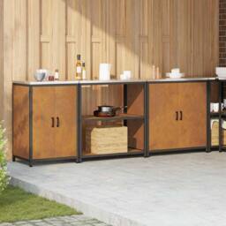 Berkfield Home Modern with Shelf Other with Storage with Door 3 pcs Rusty Weathe in Brown - thumbnail 4