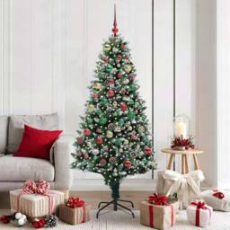 Berkfield Home Artificial Christmas Tree with 300 LEDs with Stand Green 180 cm - thumbnail 1
