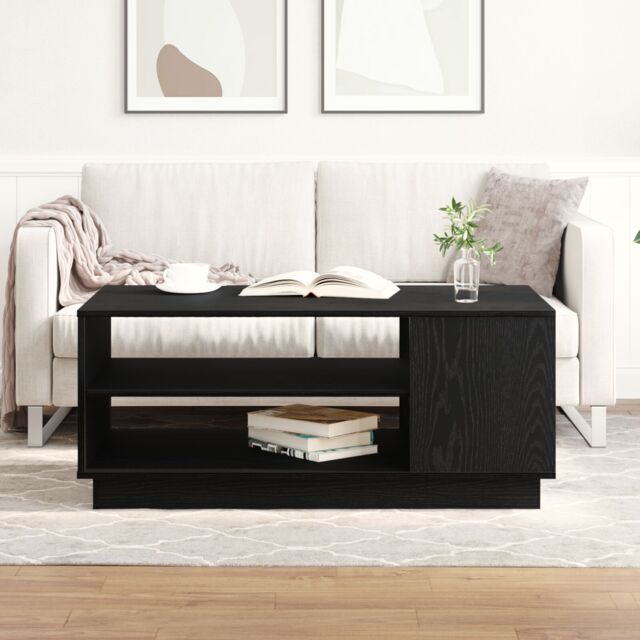 Berkfield Home Black Oak Coffee Table 102x55x43 cm Made from Engineered Wood - Size: 102 x 55 x 43 cm - image 1