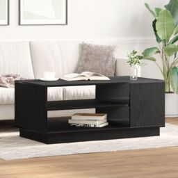 Berkfield Home Black Oak Coffee Table 102x55x43 cm Made from Engineered Wood - Size: 102 x 55 x 43 cm - thumbnail 4