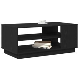 Berkfield Home Black Oak Coffee Table 102x55x43 cm Made from Engineered Wood - Size: 102 x 55 x 43 cm - thumbnail 3