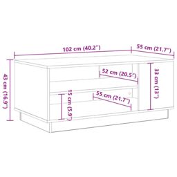 Berkfield Home Black Oak Coffee Table 102x55x43 cm Made from Engineered Wood - Size: 102 x 55 x 43 cm - thumbnail 9