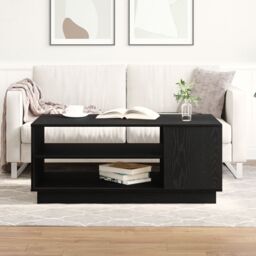 Berkfield Home Black Oak Coffee Table 102x55x43 cm Made from Engineered Wood - Size: 102 x 55 x 43 cm