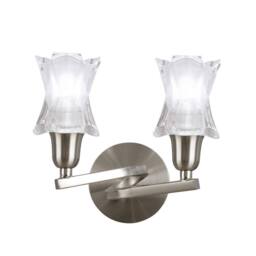 Netlighting Alaska Wall Lamp Switched 2 Light L1SGU10 Satin Nickel in Grey