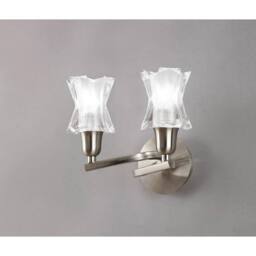 Netlighting Alaska Wall Lamp Switched 2 Light L1SGU10 Satin Nickel in Grey - thumbnail 2