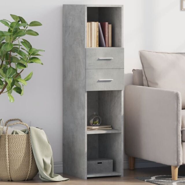 Berkfield Home Highboard Concrete Grey 30x42.5x124 cm Engineered Wood - image 1